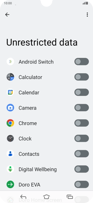 Press the indicators next to the required apps to turn the function on or off. Press the indicators next to the required apps to turn the function on or off.