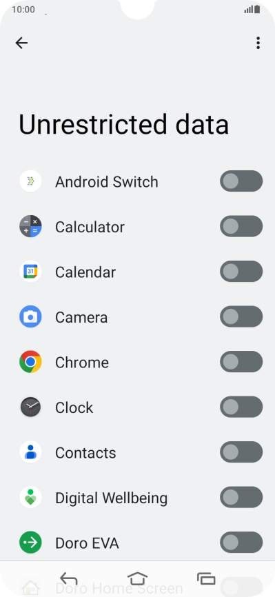 Press the indicators next to the required apps to turn the function on or off. Press the indicators next to the required apps to turn the function on or off.