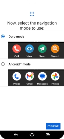 Press the required setting.