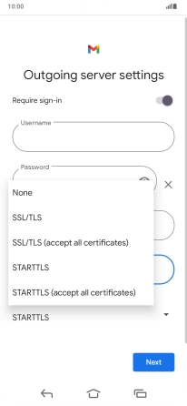 Press SSL/TLS. Press SSL/TLS.
