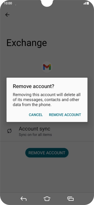 Press REMOVE ACCOUNT.