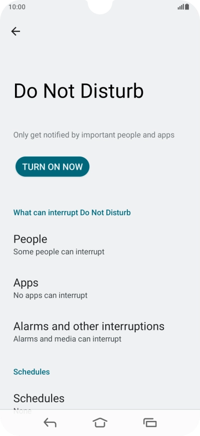 Press TURN ON NOW to turn the function on or off. Press TURN ON NOW to turn the function on or off.