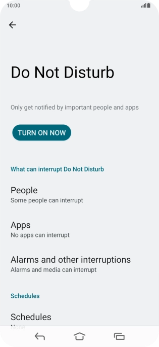 Press TURN ON NOW to turn the function on or off. Press TURN ON NOW to turn the function on or off.
