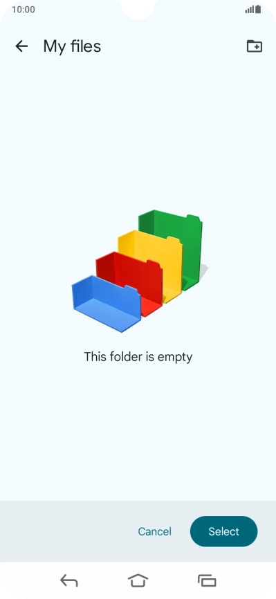 To create a new folder, press the new folder icon and follow the instructions on the screen to create a new folder. To create a new folder, press the new folder icon and follow the instructions on the screen to create a new folder.