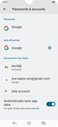Press the required email account.