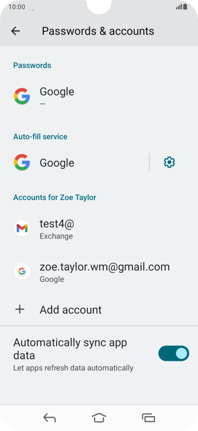 Press the required email account.
