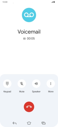 Press the end call icon.
