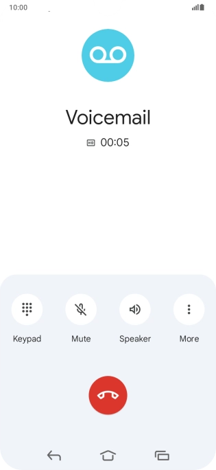 Press the end call icon.