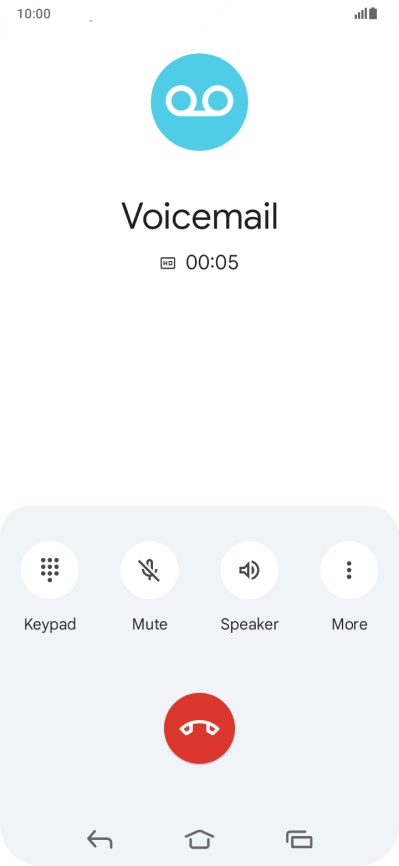 Press the end call icon.
