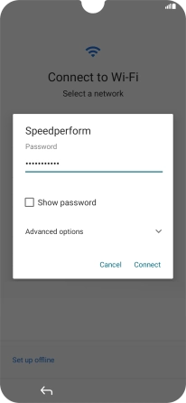 Key in the password for the Wi-Fi network and press Connect.
