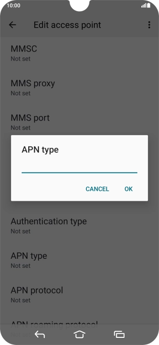 Key in default and press OK. Key in default and press OK.