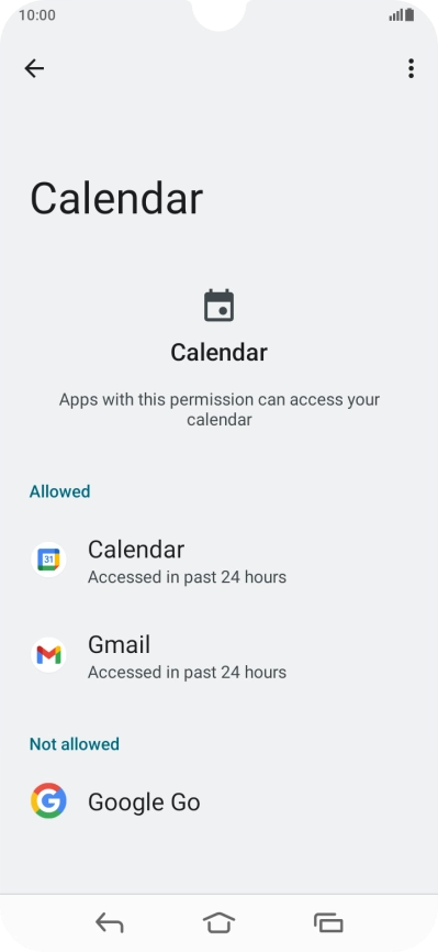 The total app activity for the selected phone function is displayed.