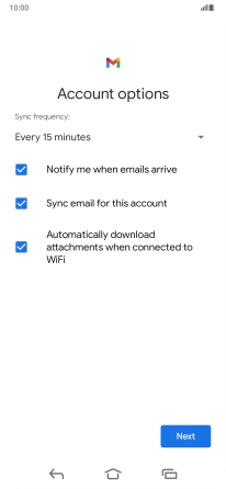 If this screen is displayed, you email account has been recognised and set up automatically. Follow the instructions on the screen to key in more information and finish setting up your phone. If this screen is displayed, you email account has been recognised and set up automatically. Follow the instructions on the screen to key in more information and finish setting up your phone.