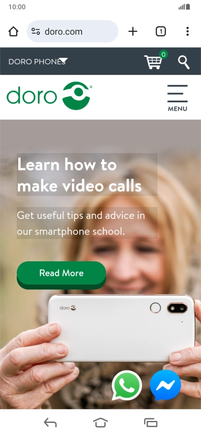 Press the menu icon.