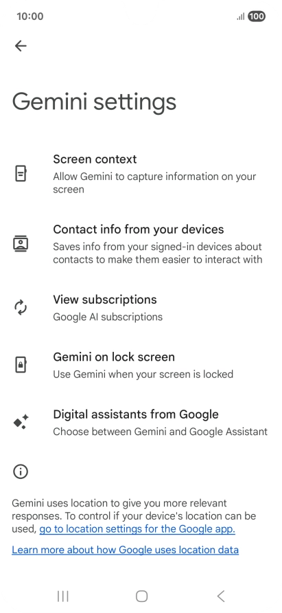 Press Digital assistants from Google.