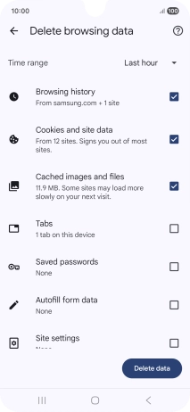 Press the fields next to the required data types.