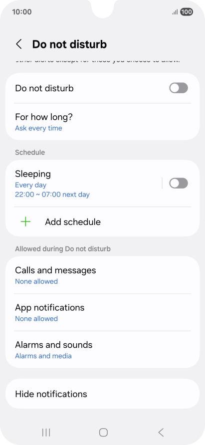Press the indicator next to 