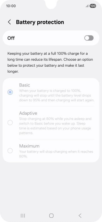 Press the indicator to turn the function on or off.