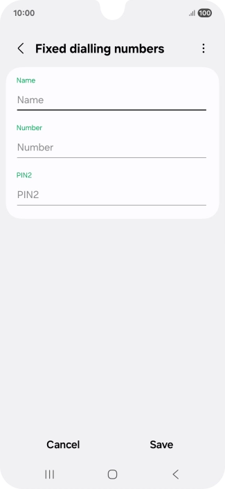 Press Name and key in the required name.