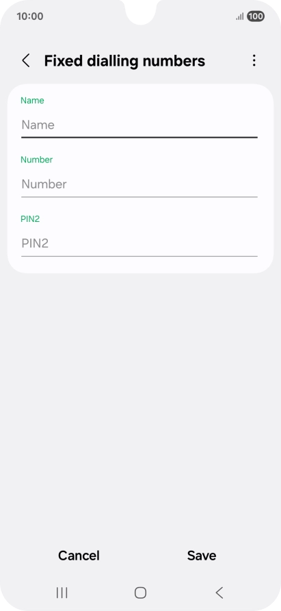 Press Name and key in the required name.