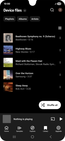 Press the required audio file.