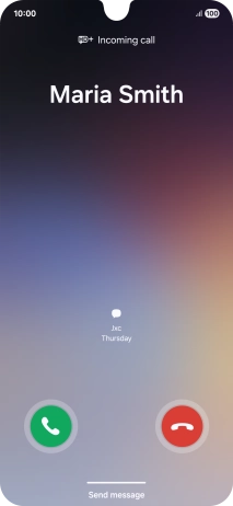 Press and drag the accept call icon right.