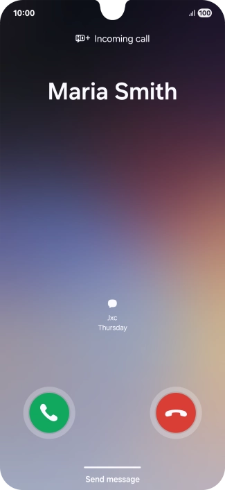 Press and drag the accept call icon right.
