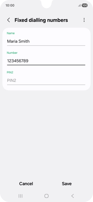 Press PIN2 and key in your PIN2. The default PIN2 is 1111.