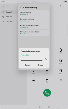 Key in +447836121121 and press Enable.