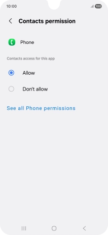 Press the required setting.