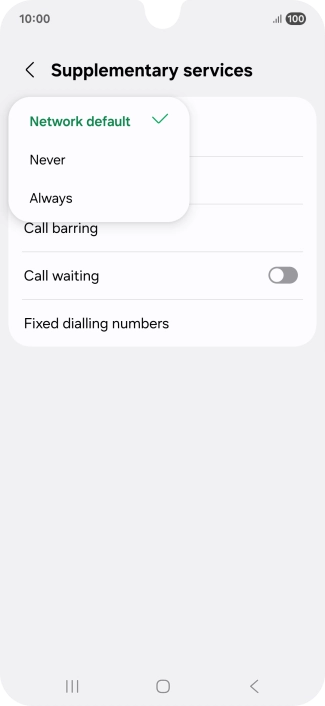 Press Always to turn on caller identification.