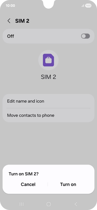 If you turn on use of the price plan, press Turn on.