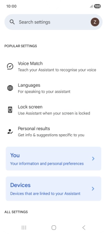 Press Voice Match and follow the instructions on the screen to turn automatic activation of Google Assistant on or off.