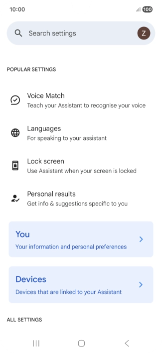 Press Voice Match and follow the instructions on the screen to turn automatic activation of Google Assistant on or off.