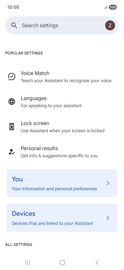 Press Voice Match and follow the instructions on the screen to turn automatic activation of Google Assistant on or off.