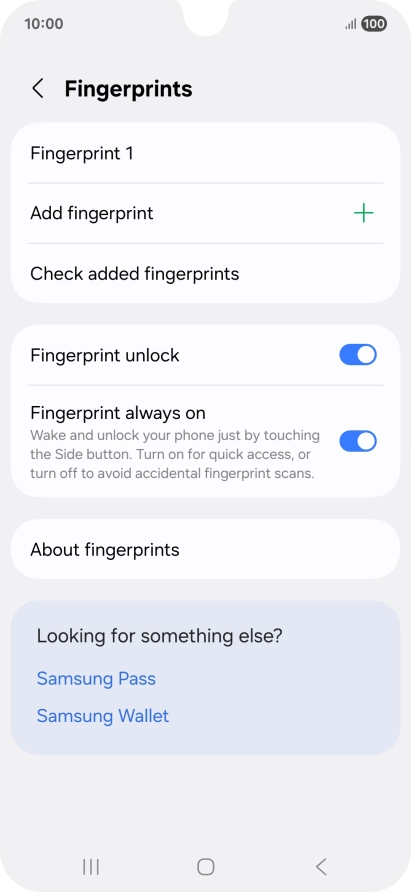 Press the indicators next to the required settings to turn them on or off.