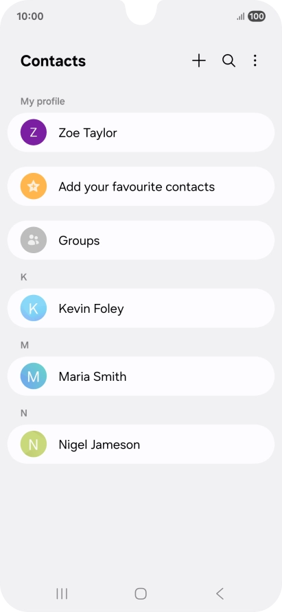 Press the new contact icon.