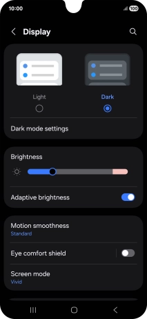 Press Dark mode settings.