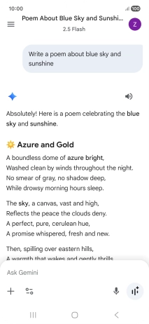 You can ask Gemini to generate a text based on your description.