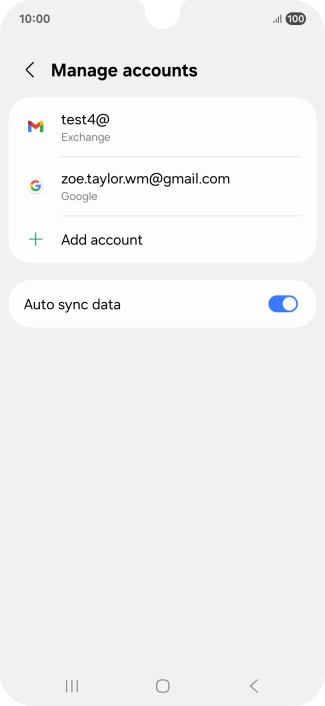 Press the required email account.