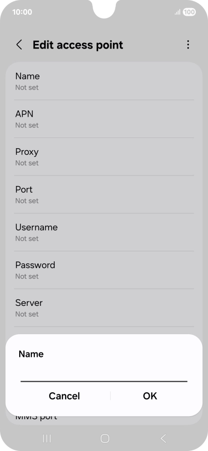 Key in Vodafone MMS and press OK.