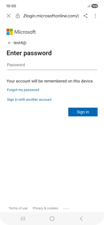 Press Password and key in the password for your email account.