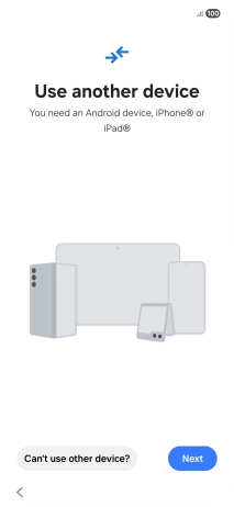 Press Can't use other device?.