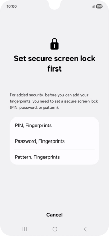 Press the required phone lock code and follow the instructions on the screen to create an additional phone lock code.