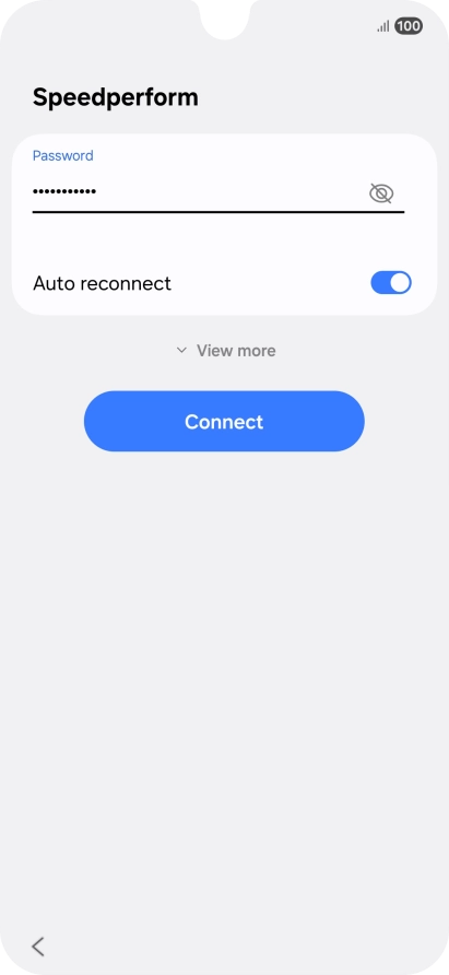 Key in the password for the Wi-Fi network and press Connect. Key in the password for the Wi-Fi network and press Connect.