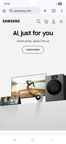 Press the menu icon.