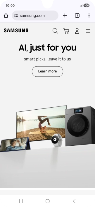 Press the menu icon.