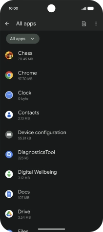 Press the required app. Press the required app.