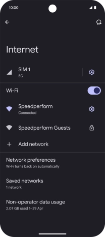 Press the settings icon next to the Wi-Fi network you're connected to.