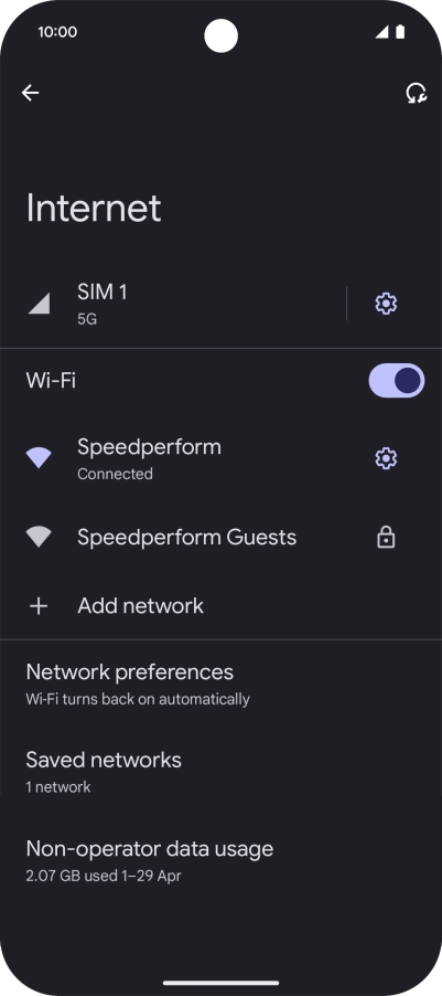 Press the settings icon next to the Wi-Fi network you're connected to.